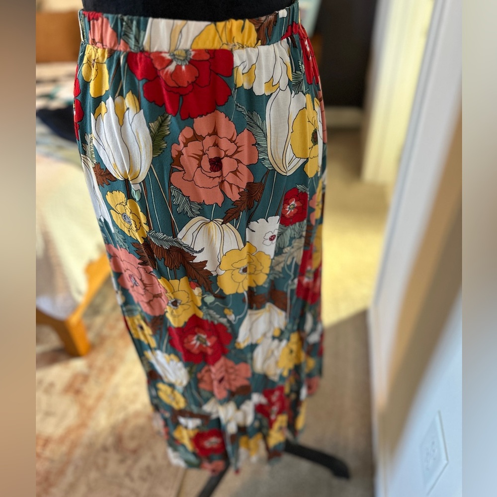 Hi-low floral skirt